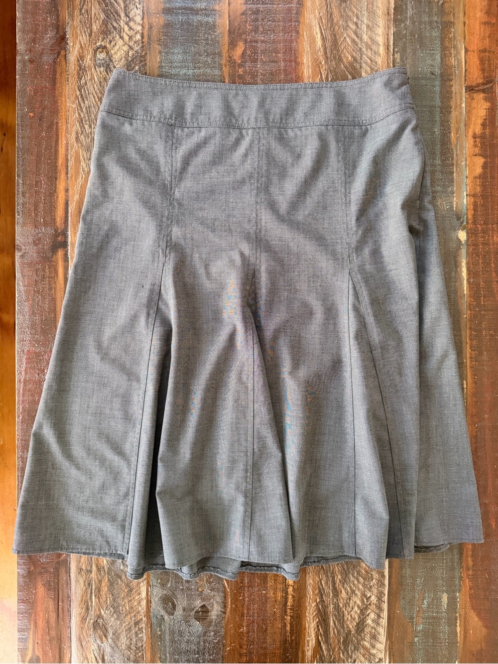Darjoni Women’s 12 Gray Side Zip Pleated Midi Trumpet Skirt | SKU 0092